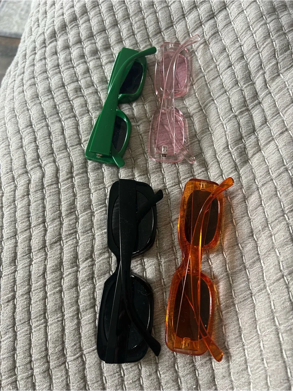 Set of Four Colored Rectangular Sunglasses - Picture 7 of 7